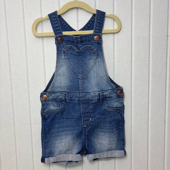 H&M Blue Heart-Detail Kids Overalls Size 2T-3T - Picture 1 of 9